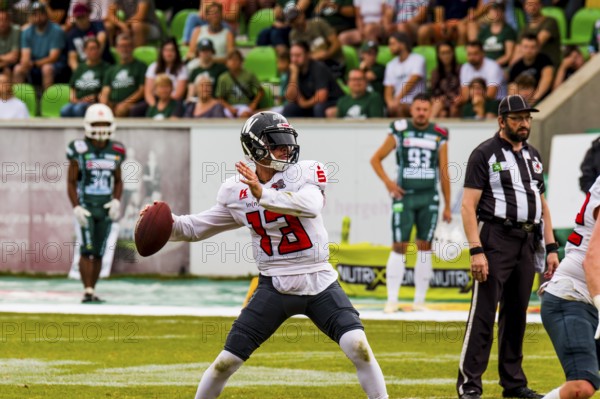 German Football League, Game: Schwäbisch Hall Unicorns, Kirchdorf Wildcats in the Optima Sportpark in Schwäbisch Hall Germany on 27. July. 2024