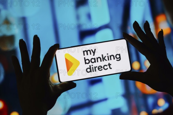 In this photo illustration, the My Banking Direct logo is displayed on a smartphone screen