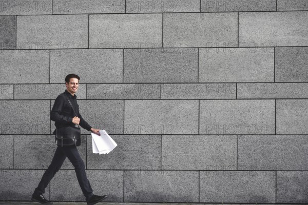 Nice day Businessman makes a good deal, good mood