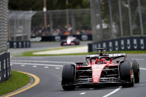MELBOURNE, AUSTRALIA, APRIL 01: Charles Leclerc of Monaco drives the Ferrari SF-23 in practice during the 2023 Australian Grand Prix at Albert Park on April 1, 2023 in Melbourne, Australia, Oceania