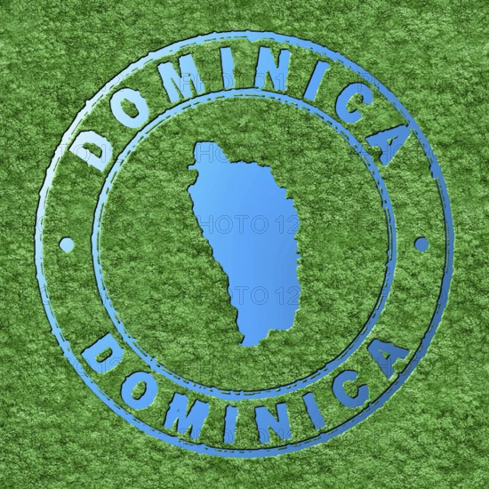 Map of Dominica, Forest with Water Map, CO2 Reduction