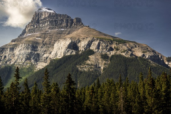 The Canadian Rocky Mountains along the stretch of the Trans Canada Highway in British Columbia, Canada, North America