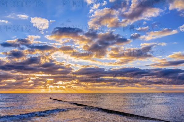 Wonderful sunrise at the beach in summer