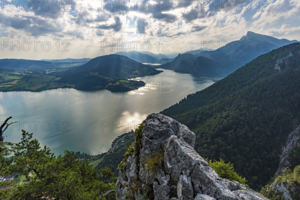 Climbing on the Drachenwand via ferrata at the beautiful Mondsee