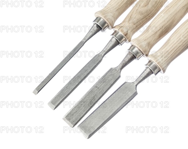 Set of flat chisels isolated on white