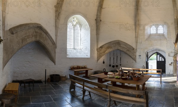Glastonbury, United Kingdom, 1 September, 2022: interior view of the Abbot's Kitchen at Glastonbury Abbey, Europe