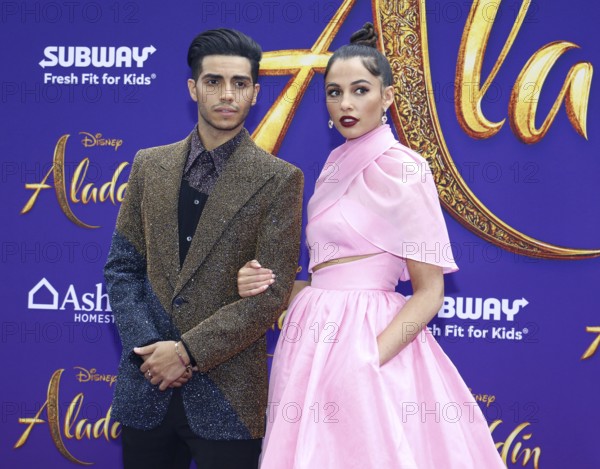 Mena Massoud and Naomi Scott at the Los Angeles premiere of 'Aladdin' held at the El Capitan Theatre in Hollywood, USA on May 21, 2019