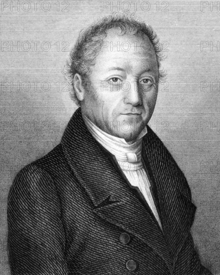 Johann Adam von Itzstein (1775-1855) on engraving from 1859. German politician. Engraved by unknown artist and published in Meyers Konversations-Lexikon, Germany, 1859, Europe