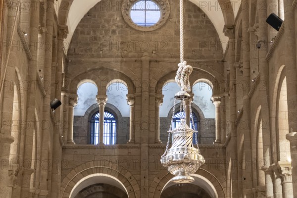 Santiago de Compostela, Spain, February 9, 2023: Interior of the Cathedral of Santiago de Compostela, Galicia, Spain., Europe