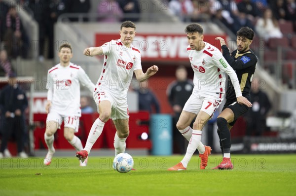 (DFL/DFB REGULATES PROHIBIT ANY USE OF PHOTOGRAPHS AS IMAGE SEQUENCES AND/OR QUASI-VIDEO), RheinEnergieStadion, Cologne, North Rhine-Westphalia, Dejan Ljubicic (1.FC Köln, Midfield, #7), Eric Martel (1.FC Köln, Midfield, #6), 2nd Bundesliga, 1.FC Köln, SV 07 Elversberg on 25.01.2025 at RheinEnergieStadion in Cologne Germany