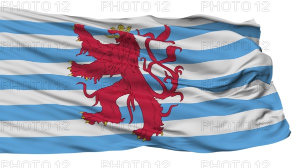 Civil Air Ensign Of Luxembourg Flag, Isolated On White Background