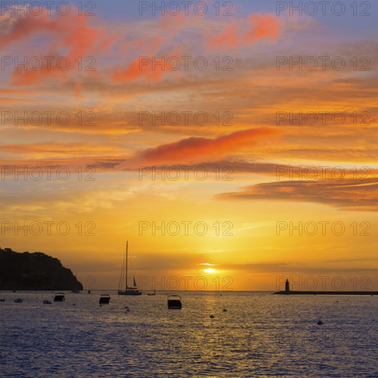 Mallorca port de Andratx sunset in Mallorca at Balearic islands of spain