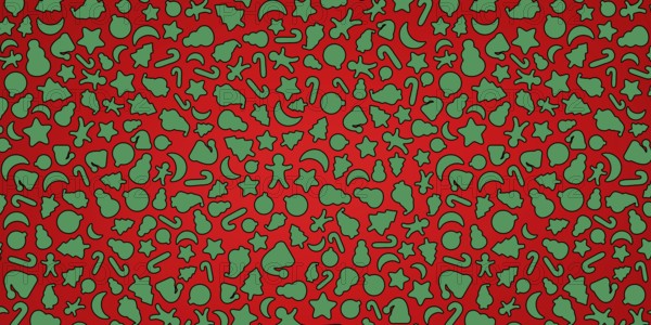 Red and Green Christmas background, Christmas icons elements banner