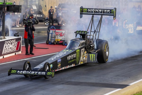 NHRA driver, Brittany Force, prepares to qualify for the Dodge Power Brokers NHRA Mile-High Nationals in Morrison, CO, USA, North America