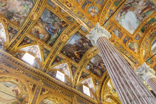 Genova, Italy, 8 August 2023: Annunziata's Church, Basilica della Santissima Annunziata, one of the most beautiful Italian Catholic Church interior, Europe
