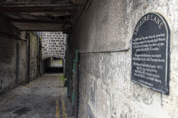 Narrow lane, Theatre Lane, Aberdeen, Scotland, Great Britain