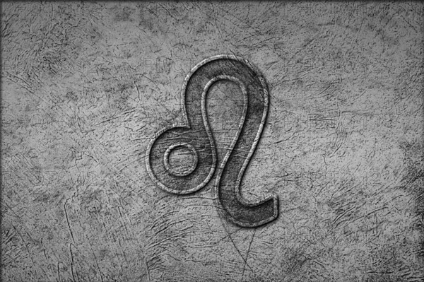 Leo horoscope symbol, Leo vintage style zodiac sign