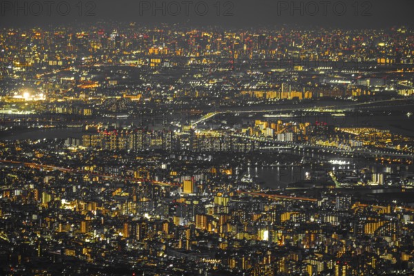 Night view of Kobe from Ichige. Shooting Location: Kobe city, Hyogo Pref