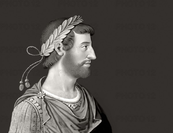 Hadrian or Publius Aelius Hadrianus Augustus, 76 - 138, Roman emperor, digitally edited