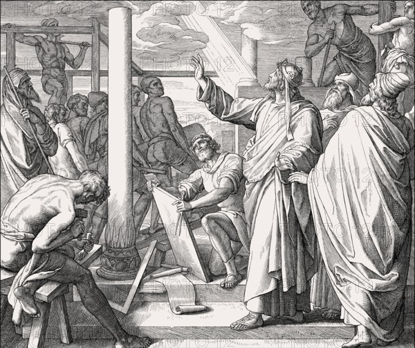 Solomon Plans Construction of the Temple, Old Testament, by Julius Schnorr von Carolsfeld