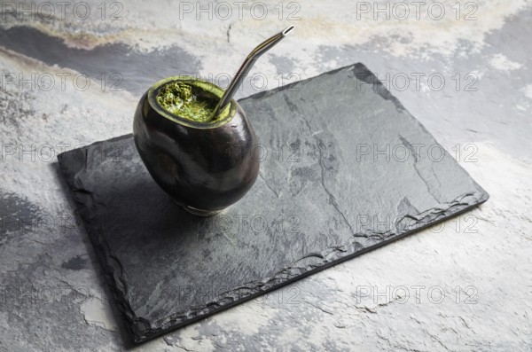 Traditional gaucha drink, chimarrao mate, folk drink from Brazil, Paraguay, Uruguay and Argentina, South America