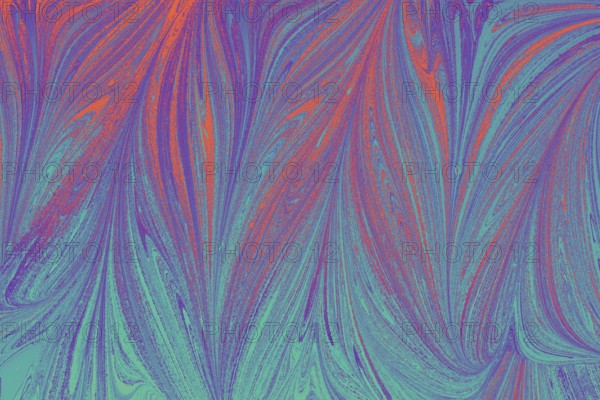 Beautiful abstract art of Ebru marbling painting techniques on water with acrylic paints