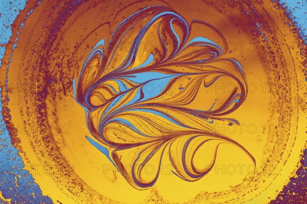 Beautiful abstract art of Ebru marbling painting techniques on water with acrylic paints