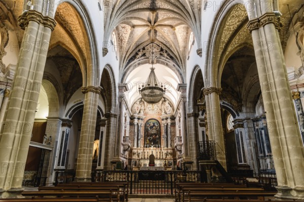 Elvas, Portugal, July 10, 2022: Interior view of Our Lady of the Assumption Cathedral, Europe