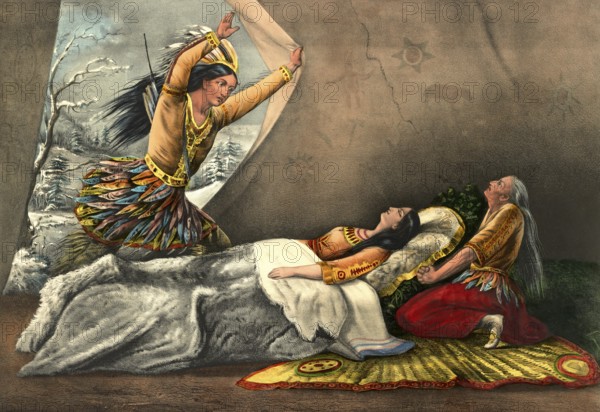 Death of Minnehaha, scene from The Song of Hiawatha by Henry Wadsworth Longfellow
