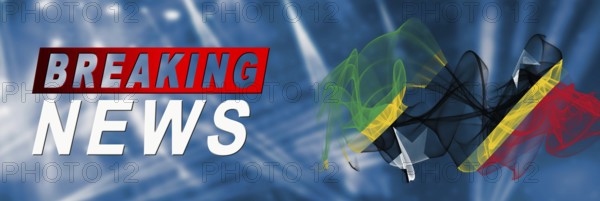Saint Kitts and Nevis Breaking News, Smoke Flag Background