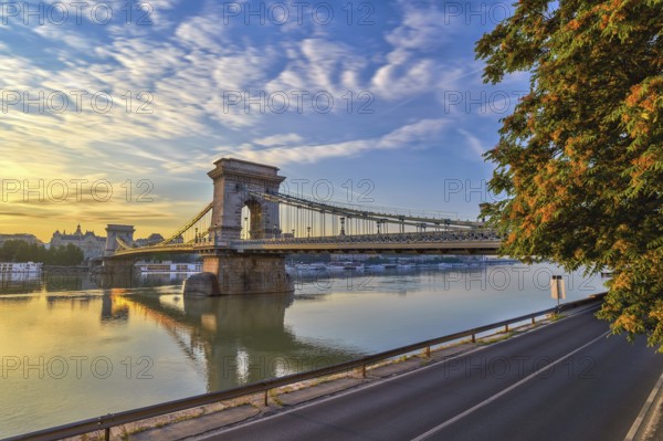 Sunrise at Budapest Chain Bridge, Hungary, Europe