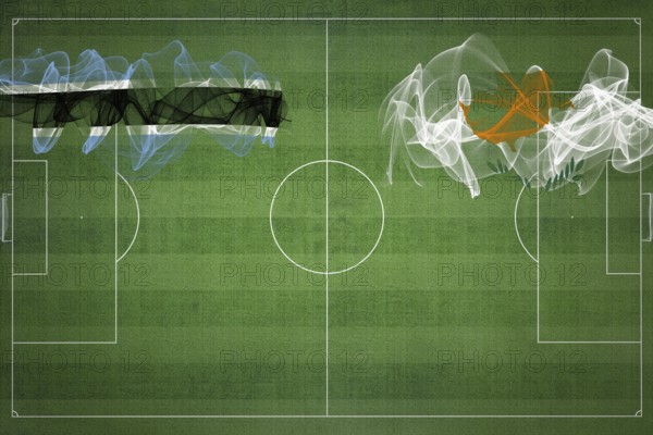 Botswana vs Cyprus Soccer Match, national colors, national flags, soccer field, football game, Competition concept, Copy space