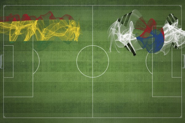 Bolivia vs South Korea Soccer Match, national colors, national flags, soccer field, football game, Competition concept, Copy space