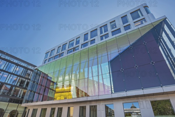 Glass facades on Marstallplatz, Munich, Upper Bavaria, Bavaria, Germany, Europe