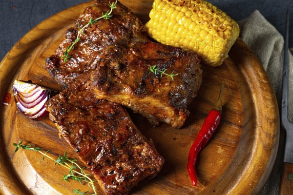 Tender spare ribs from the grill