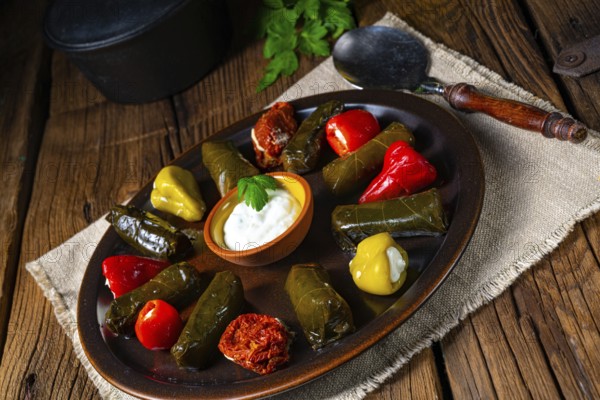 Yaprak Sarmas? rustic vine leaves filled with rice
