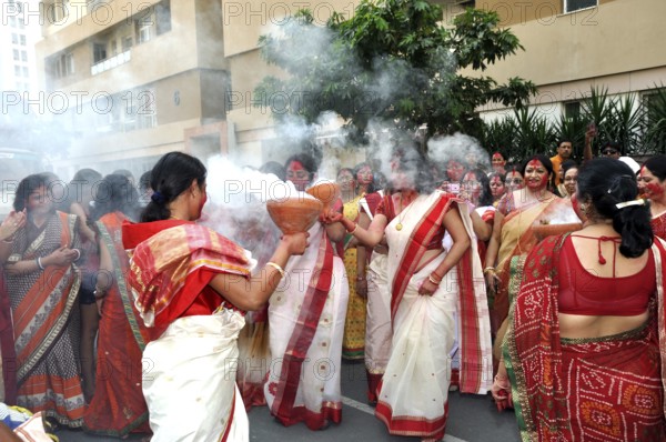 Goddess durga immersion, kolkata, west bengal, india, asia