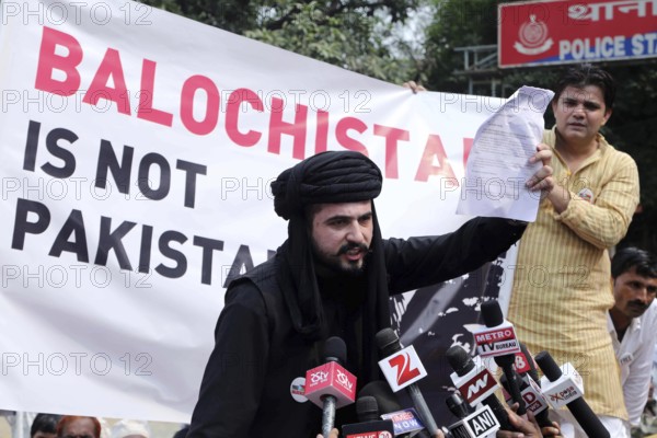 Baloch leader Dilshad Mazdak Baloch All India Baloch Unity Forum, stages a protest against Pakistan High Commission New Delhi
