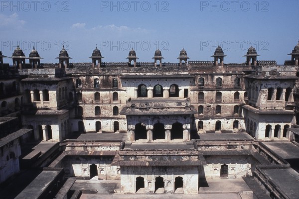 View of Raja Mahal, Orchha, Madhya Pradesh, India, Asia