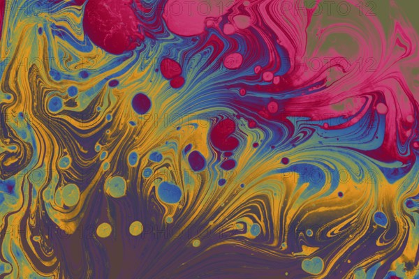 Ebru marble effect surface pattern design for print