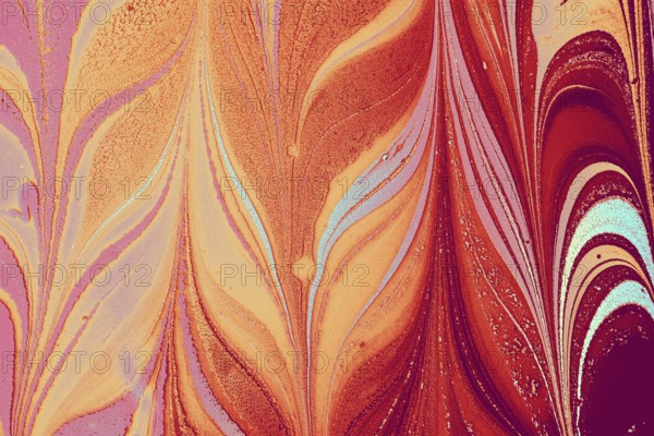 Abstract marbling floral pattern for fabric, tile design. background texture