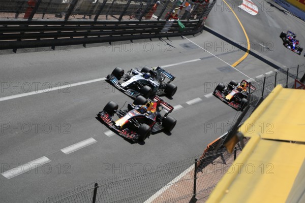 Field of drivers shortly after the Ste Devote corner, Formula 1 race, Formula 1, F1 Grand Prix Monaco 2017
