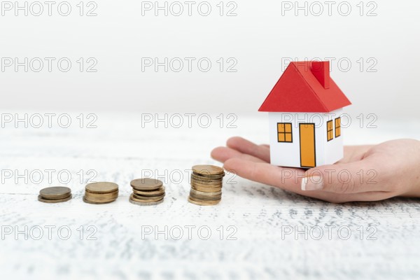 Lady Presenting New Home Savings Deals In Outfit, Business Woman Showing Possible Investment Oppurtiunities For New House, Mortegage Installments Exhibits For Recent Apartments Sales