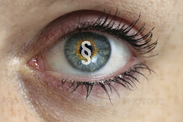 Eye with paragraph in the pupil concept