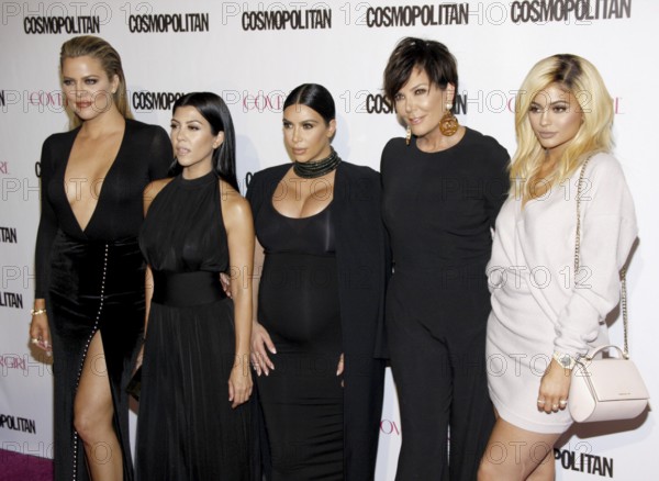 Khloe Kardashian, Kourtney Kardashian, Kim Kardashian, Kris Jenner and Kylie Jenner at the Cosmopolitan Magazine's 50th Anniversary held at the Ysabel in Los Angeles on Sunday October 12, 2015