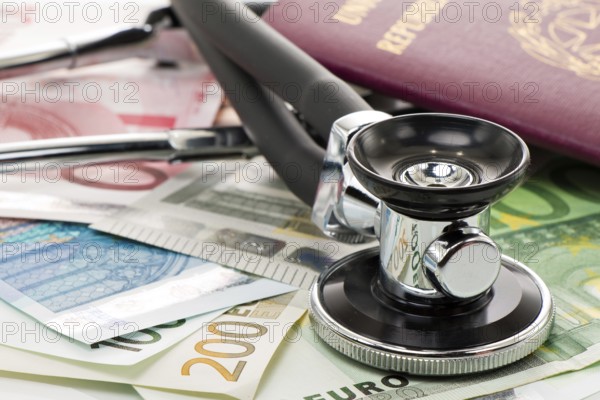 Banknotes with stethoscope