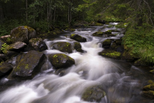 Tefafallet waterfall near the Swedish village Ljusnedal