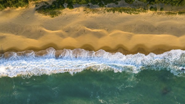 Balneario Camboriu in Santa Catarina. Taquaras Beach and Laranjeiras Beach in Balneario Camboriu. Aerial view in landscape. Brazil