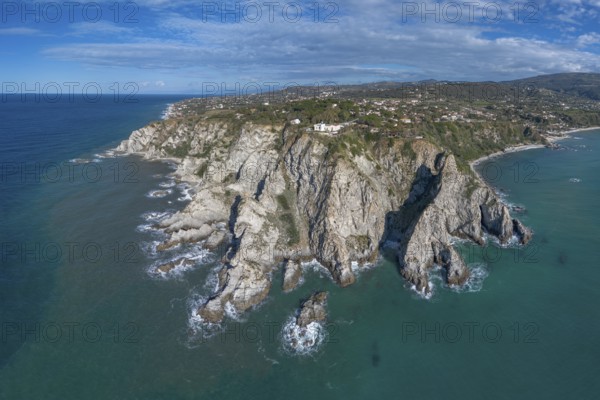 A drone landscape view of Capo Vaticano in Calabria