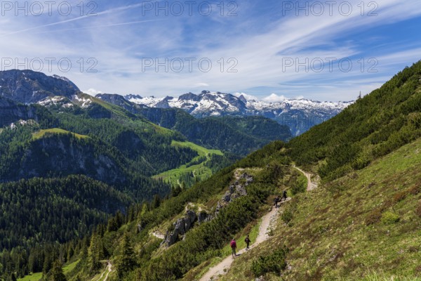 Panoramic view of the mountains in Berchtesgadener Land in Bavaria, Germany, Europe